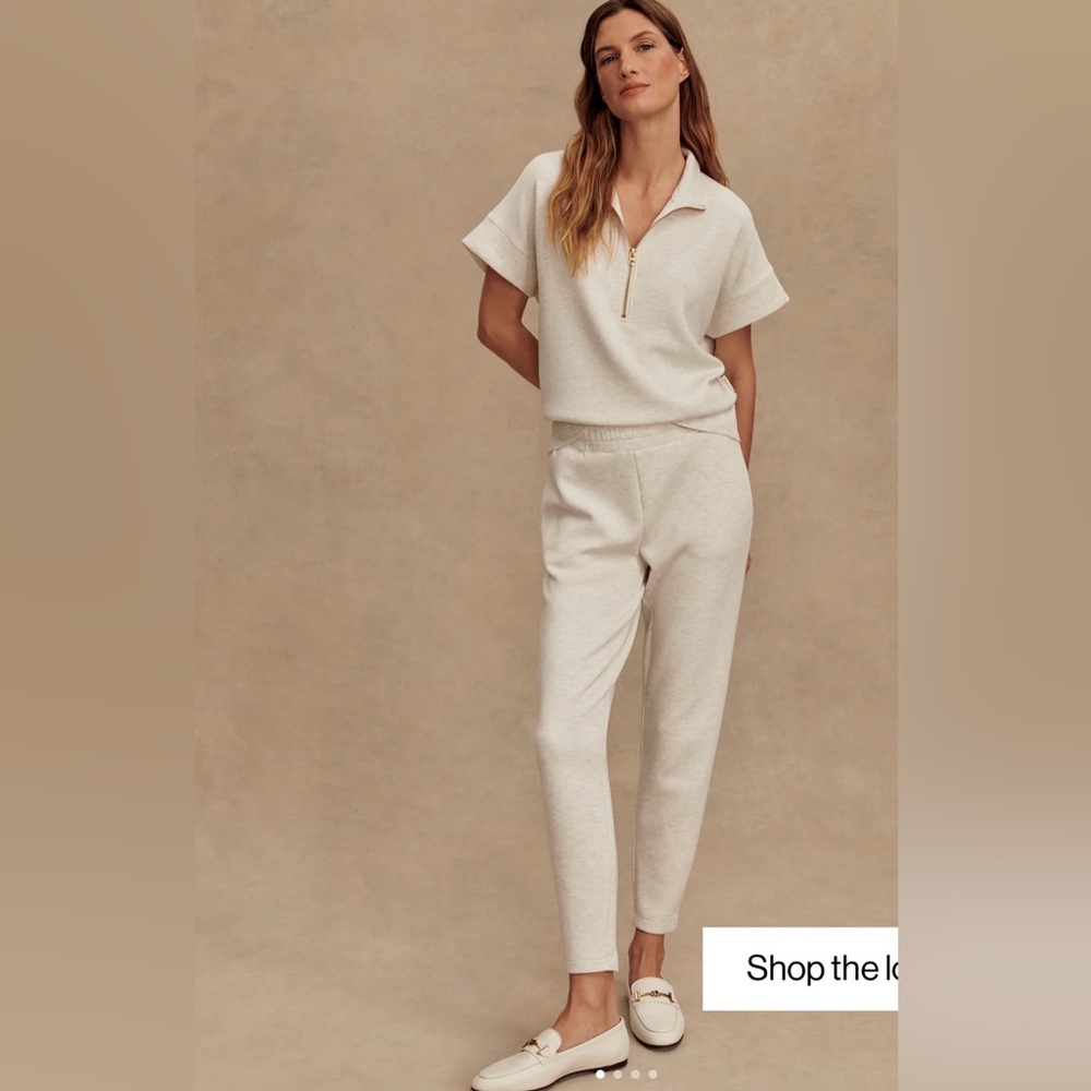 Varley Slim Pant 25” in Ivory Marle